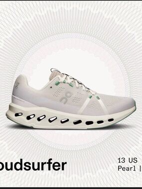 On Cloud Men's size 13 Cloudsurfer Pearl/Ivory